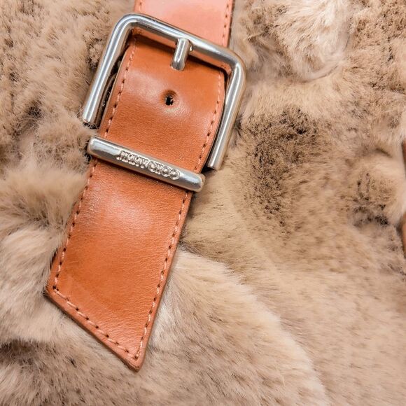 Jimmy Choo Youth II Teddy Faux Fur Ankle Boots Tan Size 40 Women’s Designer - Picture 6 of 9